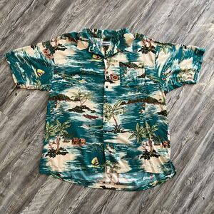 90s Utility Rayon Aloha Shirt XL